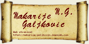 Makarije Galjković vizit kartica